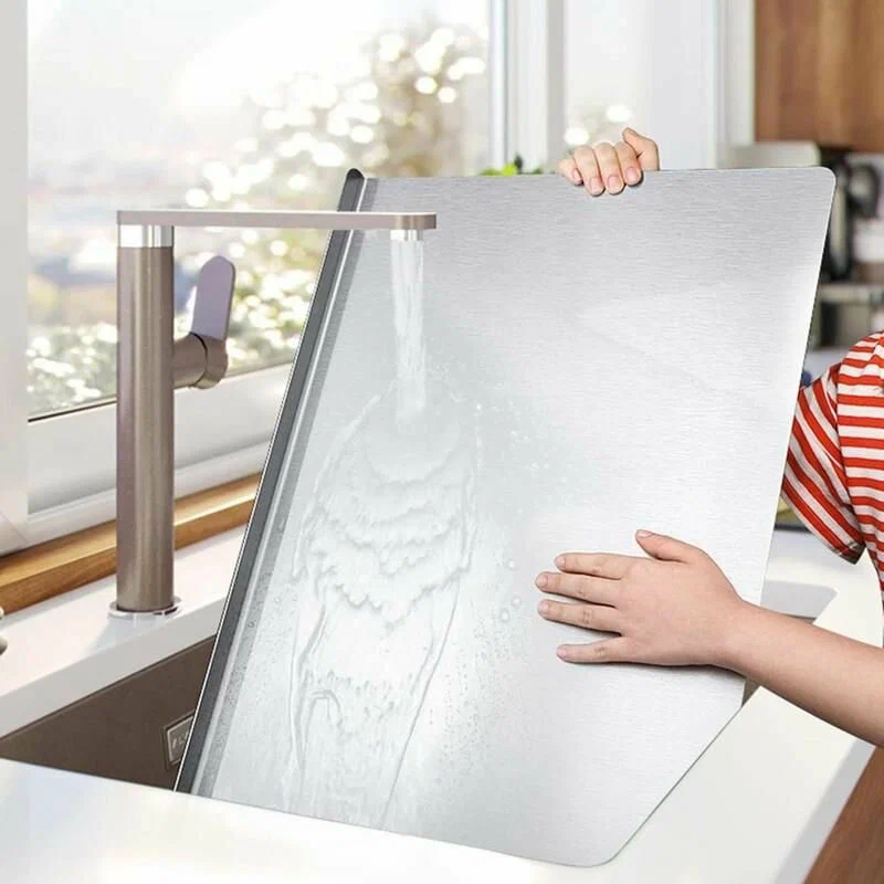 Разделочная доска из нержавеющей стали, 70×50 см, антиприлипающая, серебристая - изображение 6