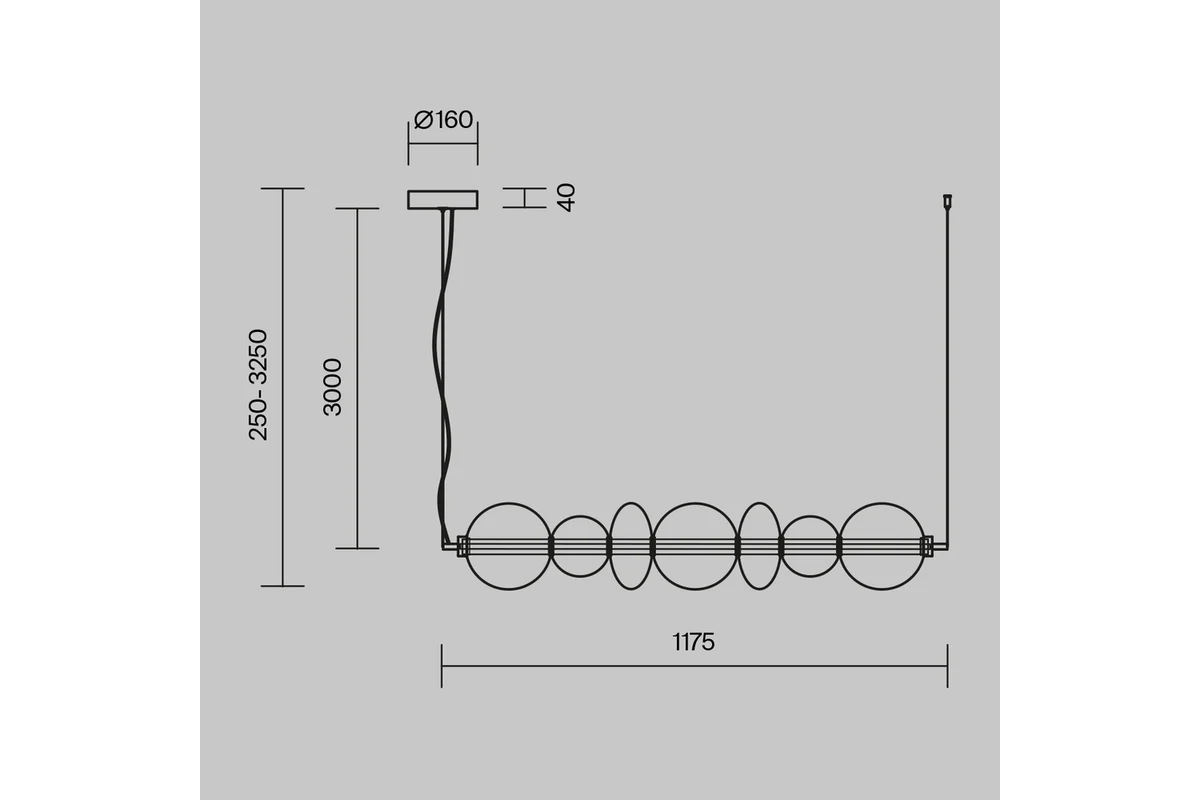 Подвесной светильник MAYTONI Futuro LED 40W Черный MOD307PL-L40B3K - изображение 5