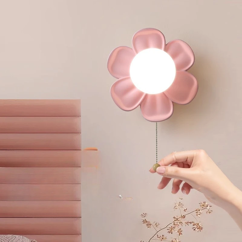 Настенный светильник с цветочным абажуром, кремовый - изображение 7