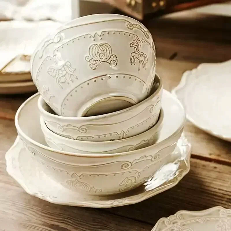 Набор столовой керамической посуды белого цвета Белый, 7-inch Plate - изображение 8
